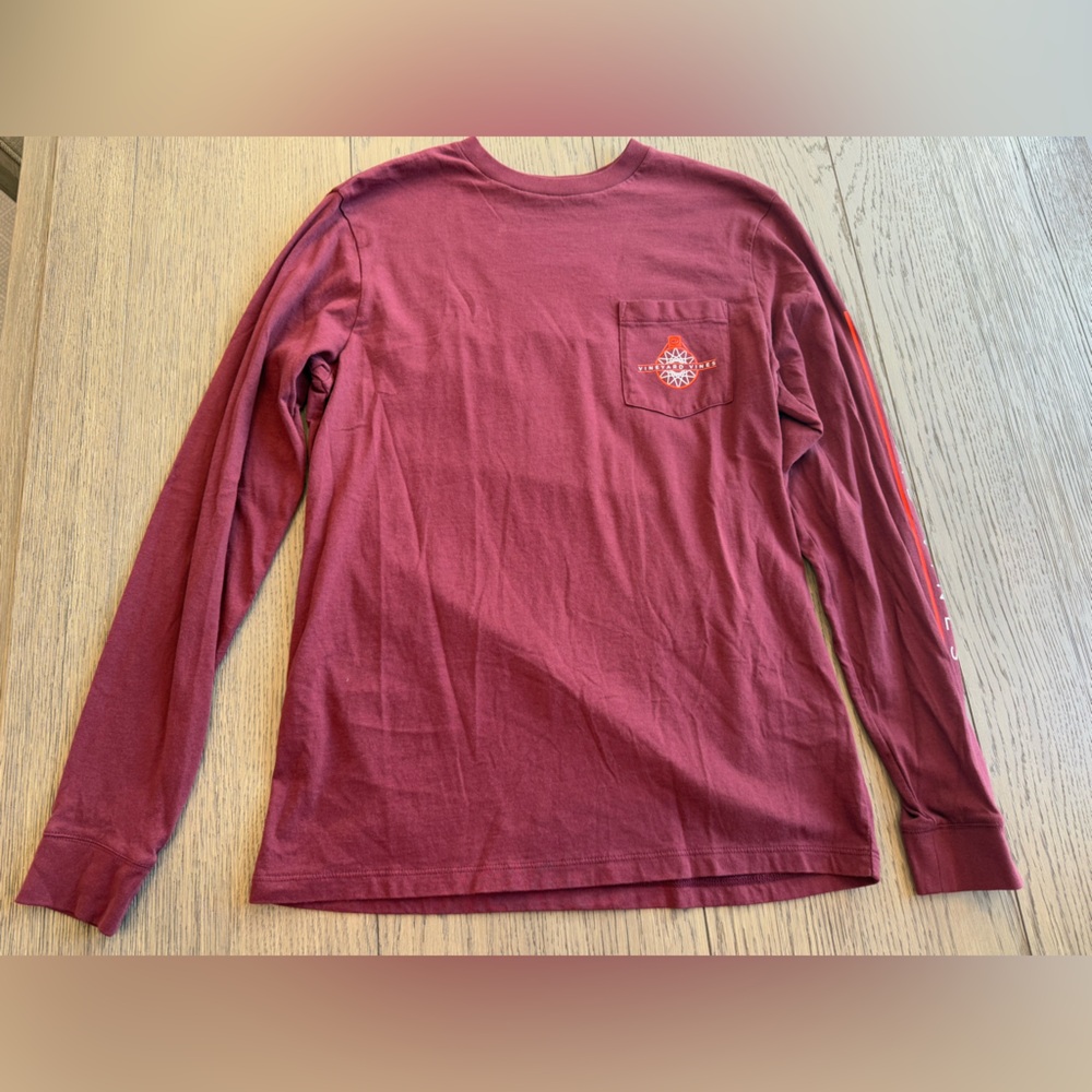 Vineyard Vines, Men’s Long-Sleeve Whale Logo T-Shirt, Maroon, Size S